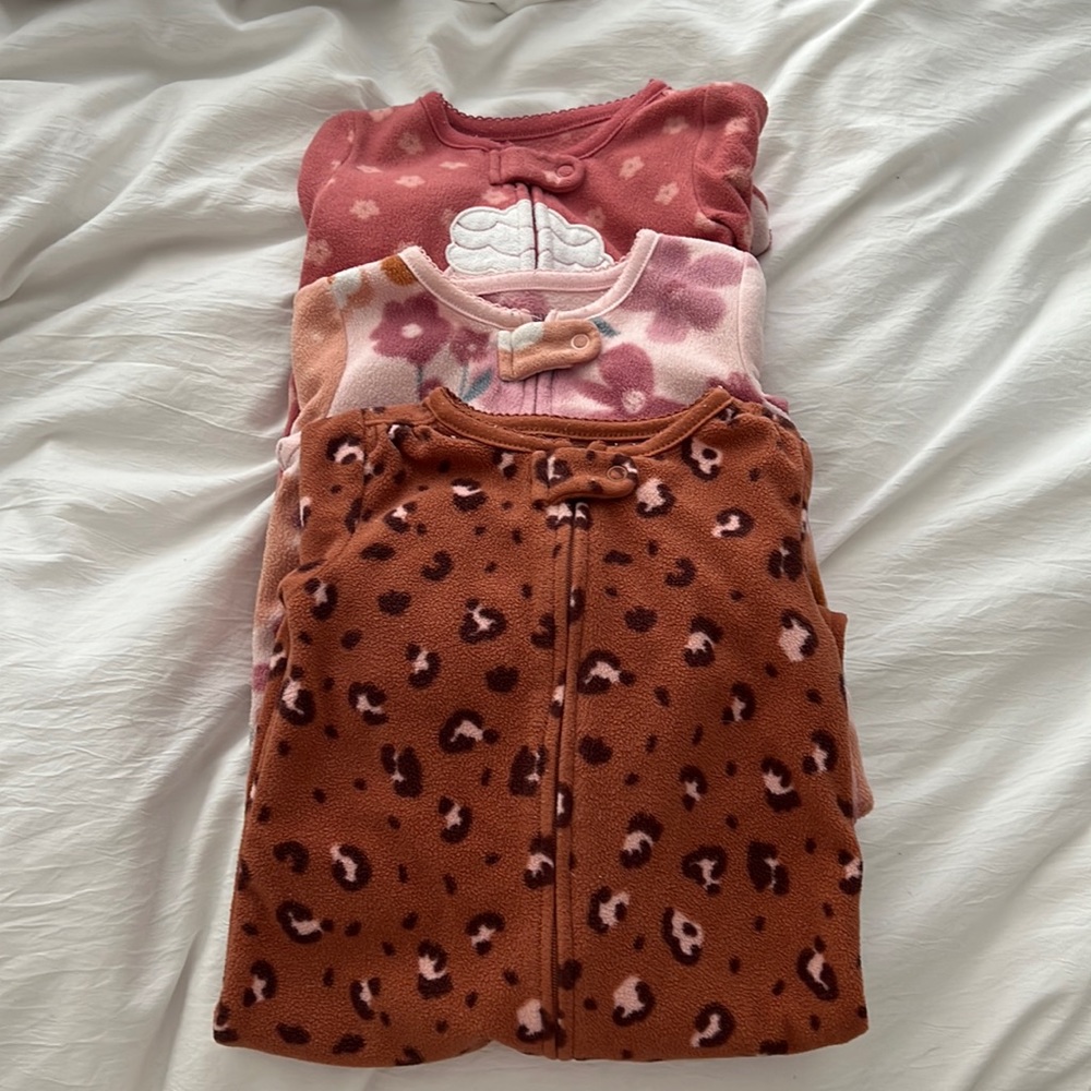 Three Carter’s Fleece Footies